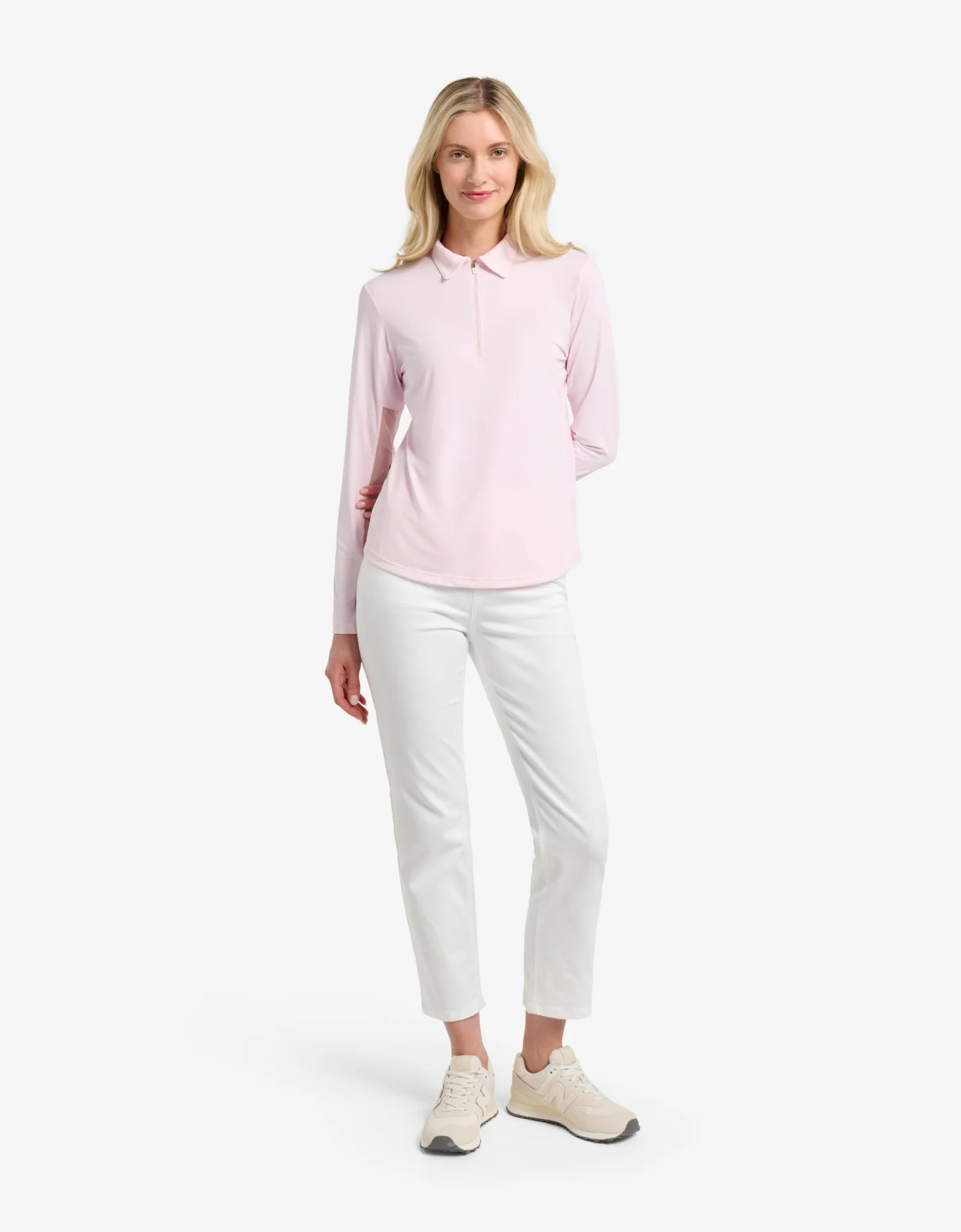 Long Sleeve Zip Polo Shirt UPF 50+ - Image 11