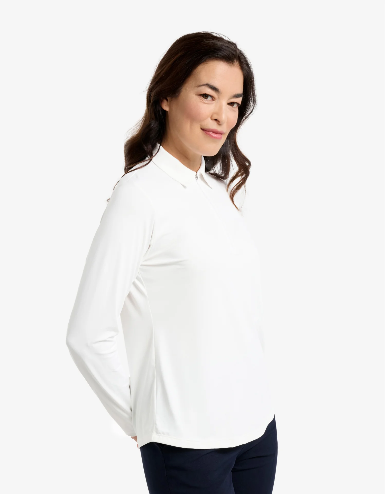 Long Sleeve Zip Polo Shirt UPF 50+ - Image 4