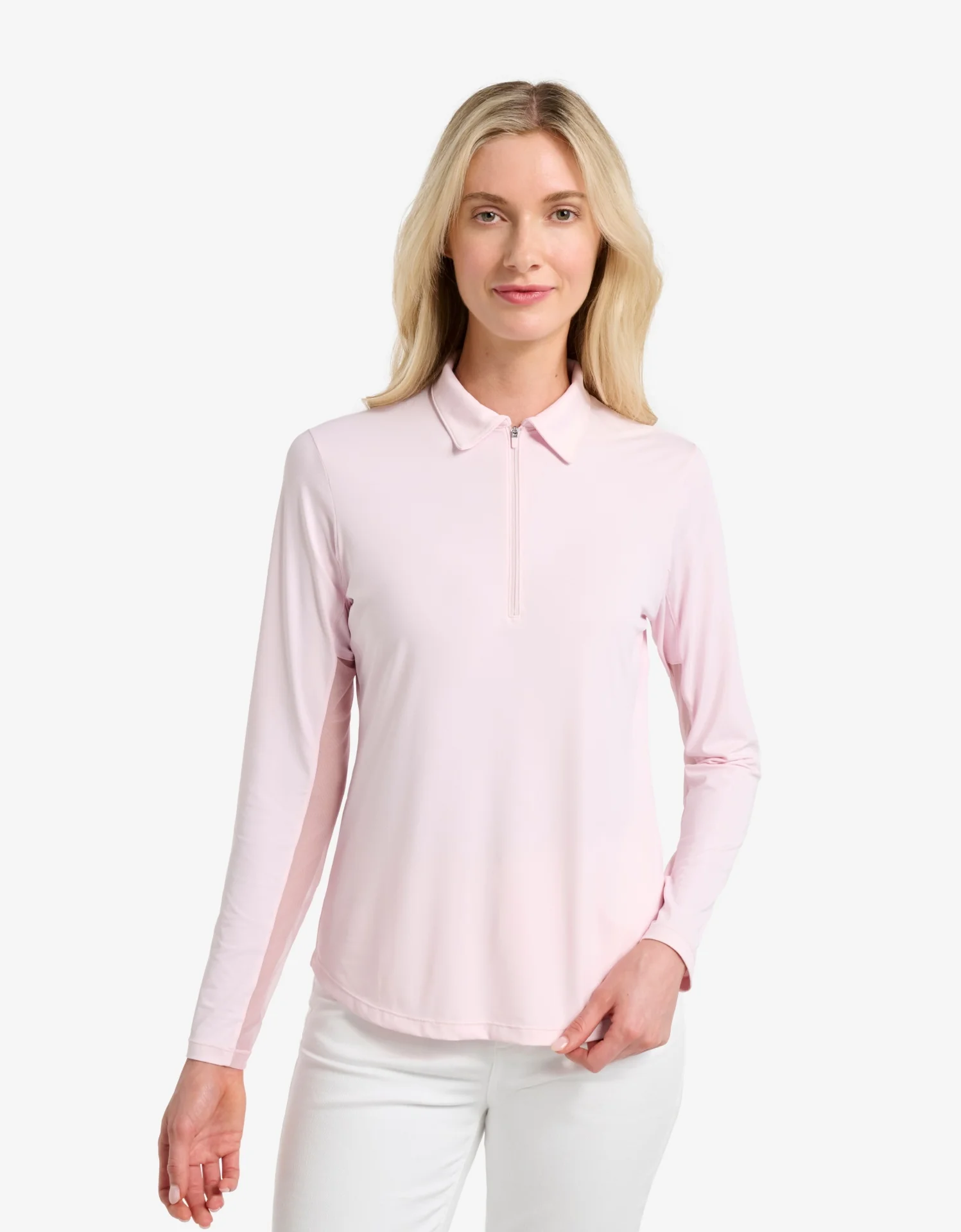 Long Sleeve Zip Polo Shirt UPF 50+ - Image 7
