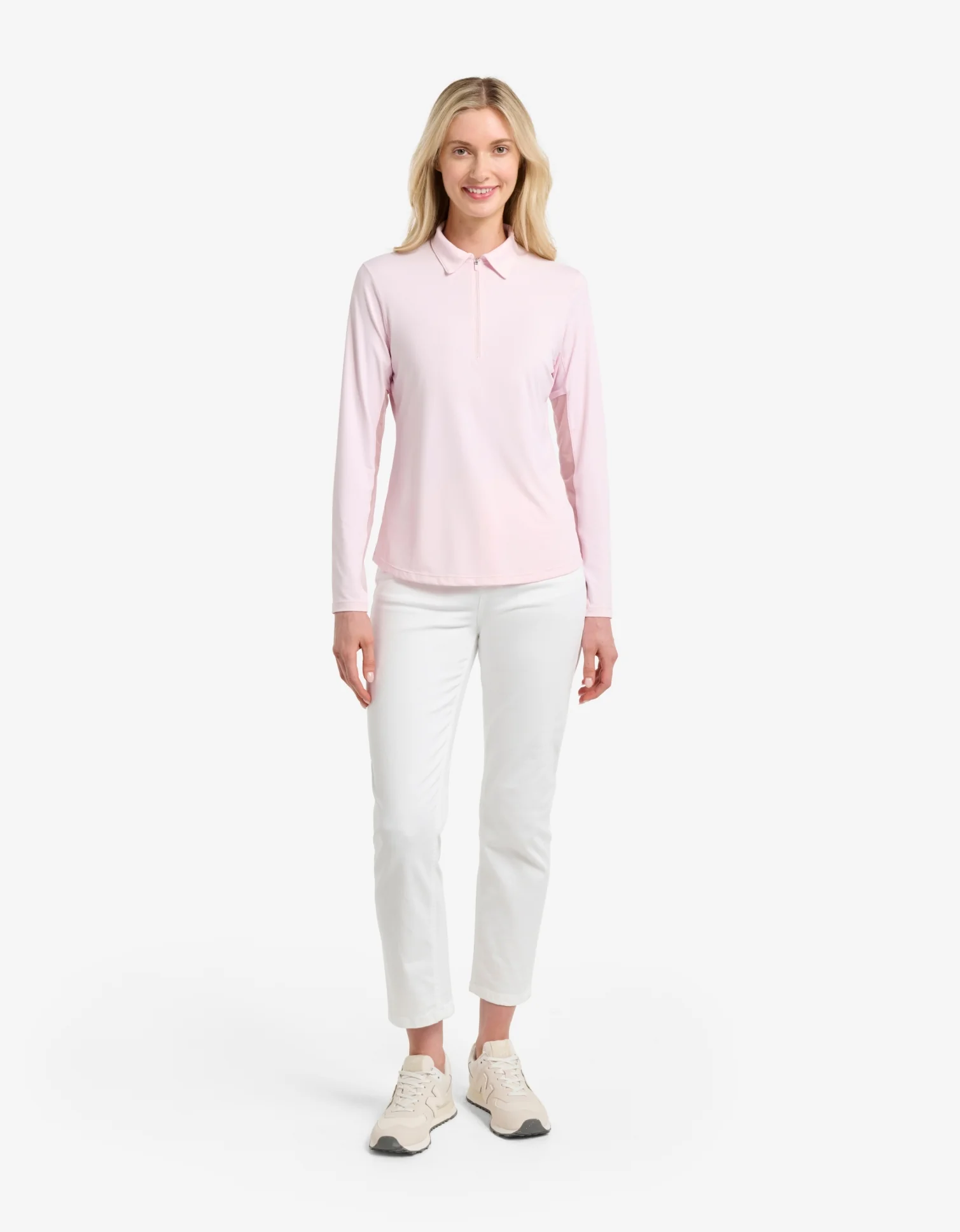 Long Sleeve Zip Polo Shirt UPF 50+ - Image 9